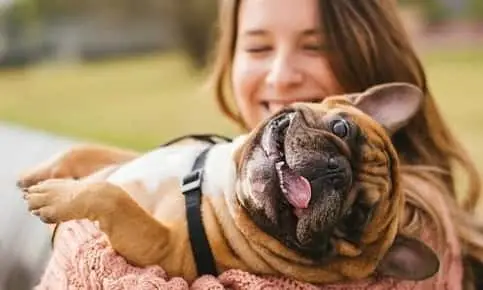 woman and her dog